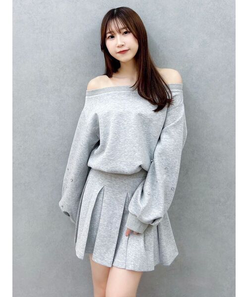 dazzlin（ダズリン）の「ボックスプリーツカットミニスカート（スカート・レディース・ブラック/オフホワイト/グレー・SMALL/MEDIUM）」の19枚目の写真