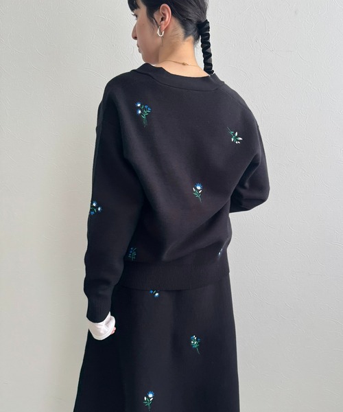 LHELBIE(レルビエ)の「【洗える】刺繍ニットカーディガン(カーディガン/ボレロ・レディース・グレー/ブラック/アイボリー・M)」の21枚目の写真