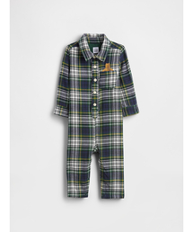 ロンパース（グリーン・カーキ/緑色系・チェック柄