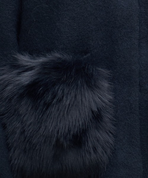 KATHARINE ROSS（キャサリンロス）の「【KATHARINE ROSS】7Gダブルフェイスファーショートジャケット（ノーカラージャケット・レディース・ブラック/ミント・MEDIUM）」の10枚目の写真