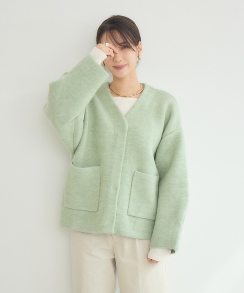 KATHARINE ROSS（キャサリンロス）の「【KATHARINE ROSS】7Gダブルフェイスファーショートジャケット（ノーカラージャケット・レディース・ブラック/ミント・MEDIUM）」の17枚目の写真