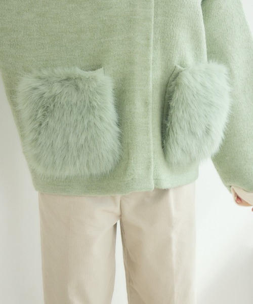 KATHARINE ROSS（キャサリンロス）の「【KATHARINE ROSS】7Gダブルフェイスファーショートジャケット（ノーカラージャケット・レディース・ブラック/ミント・MEDIUM）」の22枚目の写真