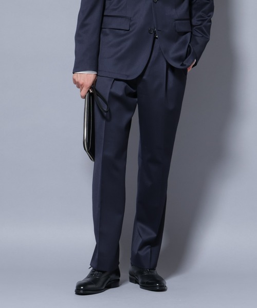 NANO universe（ナノユニバース）の「「Damerino Select」ウールシルクベネシャンパンツ（セットアップ可）（スラックス・メンズ・チャコール/ネイビー・S/M/L）」の2枚目の写真