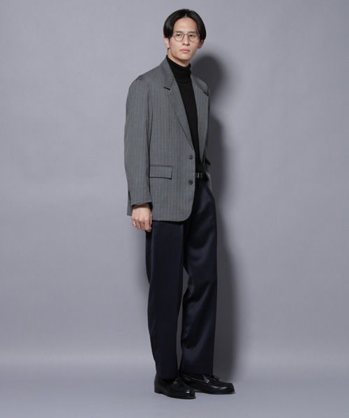 NANO universe（ナノユニバース）の「「Damerino Select」ウールシルクベネシャンパンツ（セットアップ可）（スラックス・メンズ・チャコール/ネイビー・S/M/L）」の13枚目の写真