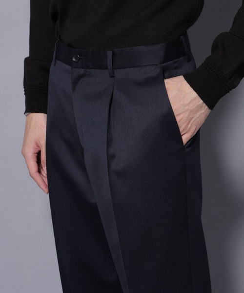 NANO universe（ナノユニバース）の「「Damerino Select」ウールシルクベネシャンパンツ（セットアップ可）（スラックス・メンズ・チャコール/ネイビー・S/M/L）」の19枚目の写真
