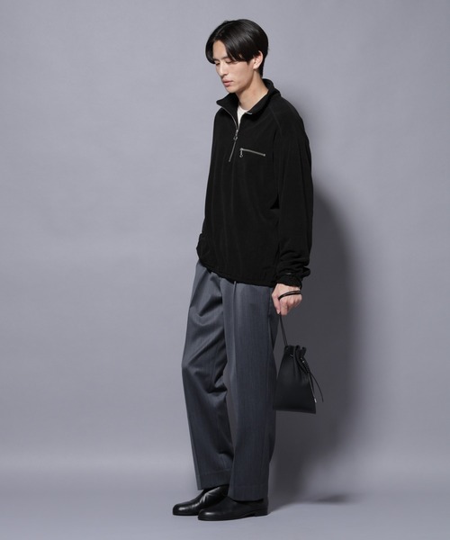 NANO universe（ナノユニバース）の「「Damerino Select」ウールシルクベネシャンパンツ（セットアップ可）（スラックス・メンズ・チャコール/ネイビー・S/M/L）」の7枚目の写真