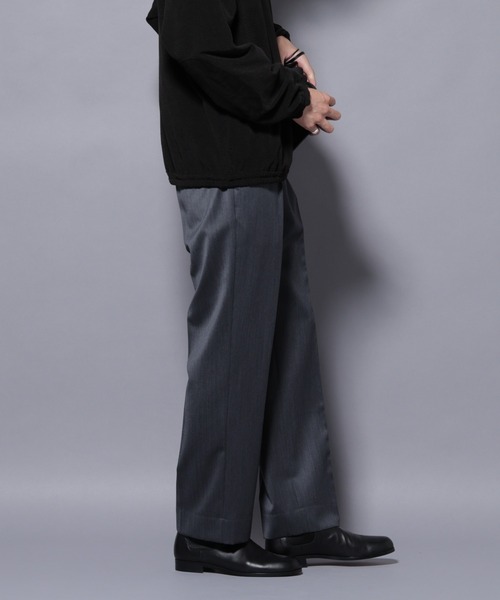 NANO universe（ナノユニバース）の「「Damerino Select」ウールシルクベネシャンパンツ（セットアップ可）（スラックス・メンズ・チャコール/ネイビー・S/M/L）」の3枚目の写真