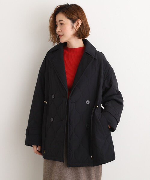 極美品　スコッチ&ソーダ　ダブル　ピーコート　中綿　キルティング　L ベージュ 中綿 キルティング ジャケット[品番：RLCW0005093]｜relaclo（リラクロ