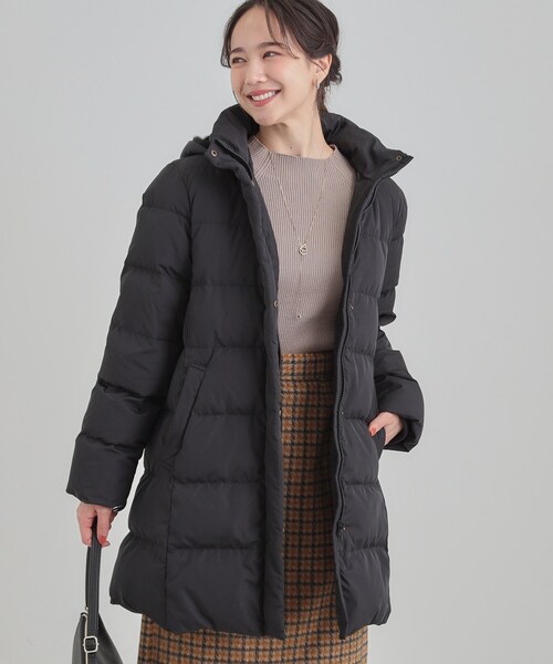 洗濯機可/撥水】フェイクファーフード ロングダウン（ダウンジャケット