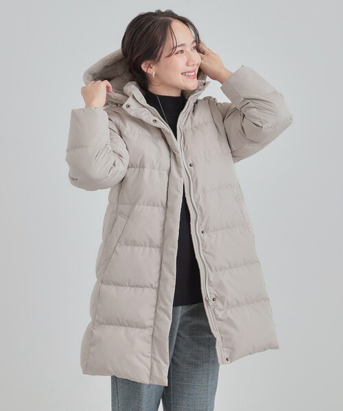 SHOO・LA・RUE(シューラルー)の「【洗濯機可/撥水】フェイクファーフード ロングダウン(ダウンジャケット/コート・レディース・ブラック/カーキ/サンドベージュ・02/03/01/04)」の10枚目の写真