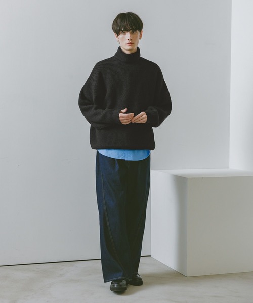 RAGEBLUE（レイジブルー）の「【WOOLMOCH】TURTLE NECK KNIT / 【ウールモッチ】タートルネックニット（ニット/セーター・メンズ・レッド/ブラック・LARGE/MEDIUM）」の5枚目の写真