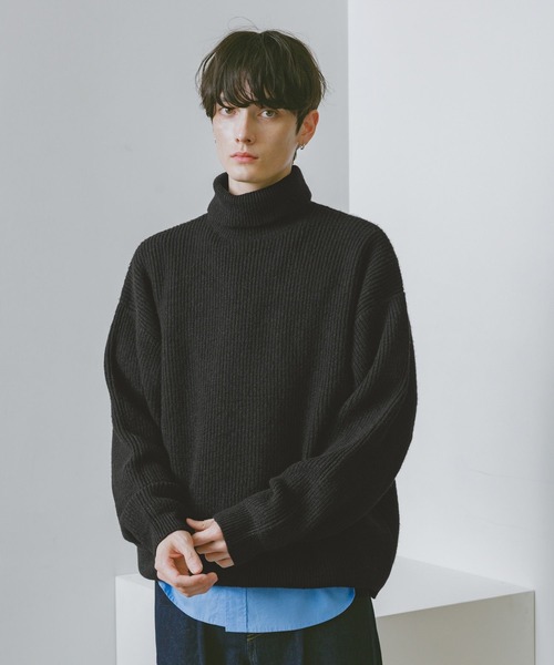 RAGEBLUE（レイジブルー）の「【WOOLMOCH】TURTLE NECK KNIT / 【ウールモッチ】タートルネックニット（ニット/セーター・メンズ・レッド/ブラック・LARGE/MEDIUM）」の6枚目の写真