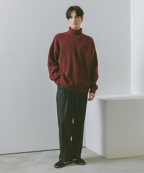 RAGEBLUE（レイジブルー）の「【WOOLMOCH】TURTLE NECK KNIT / 【ウールモッチ】タートルネックニット（ニット/セーター・メンズ・レッド/ブラック・LARGE/MEDIUM）」の10枚目の写真