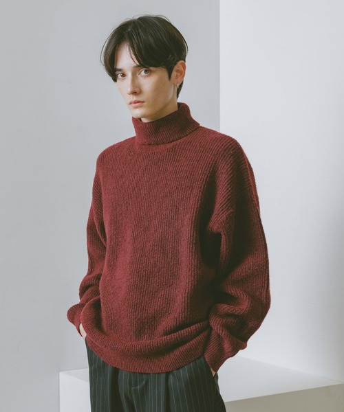 RAGEBLUE（レイジブルー）の「【WOOLMOCH】TURTLE NECK KNIT / 【ウールモッチ】タートルネックニット（ニット/セーター・メンズ・レッド/ブラック・LARGE/MEDIUM）」の12枚目の写真