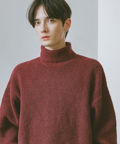 RAGEBLUE（レイジブルー）の「【WOOLMOCH】TURTLE NECK KNIT / 【ウールモッチ】タートルネックニット（ニット/セーター・メンズ・レッド/ブラック・LARGE/MEDIUM）」の14枚目の写真