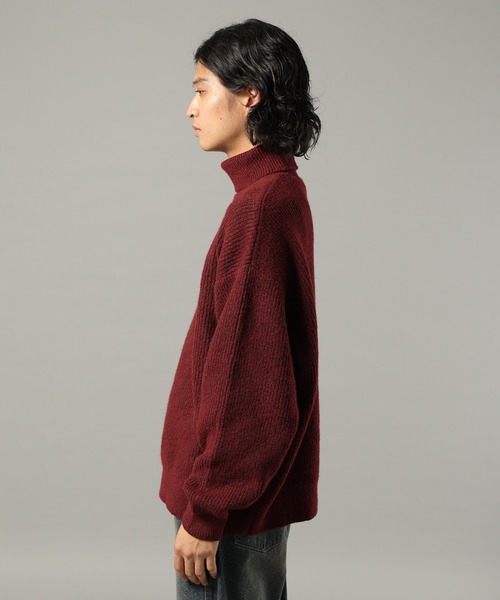 RAGEBLUE（レイジブルー）の「【WOOLMOCH】TURTLE NECK KNIT / 【ウールモッチ】タートルネックニット（ニット/セーター・メンズ・レッド/ブラック・LARGE/MEDIUM）」の22枚目の写真