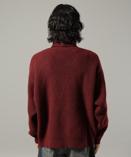 アトリエgg★シャンブルブランシェ18レッド★atelierggタートルニット アトリエgg☆シャンブルブランシェ18レッド☆atelierggタートルニット