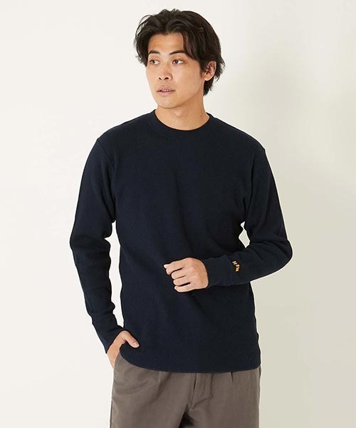 HOLLYWOOD RANCH MARKET(ハリウッドランチマーケット)の「Hanes × HRM EXCLUSIVE エンブロイダリーサーマル 2パックTシャツ(Tシャツ/カットソー・メンズ・ネイビー/ブラック・M/XL/S/XS/L)」の20枚目の写真