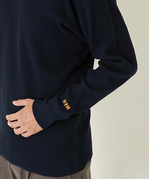 HOLLYWOOD RANCH MARKET(ハリウッドランチマーケット)の「Hanes × HRM EXCLUSIVE エンブロイダリーサーマル 2パックTシャツ(Tシャツ/カットソー・メンズ・ネイビー/ブラック・M/XL/S/XS/L)」の12枚目の写真