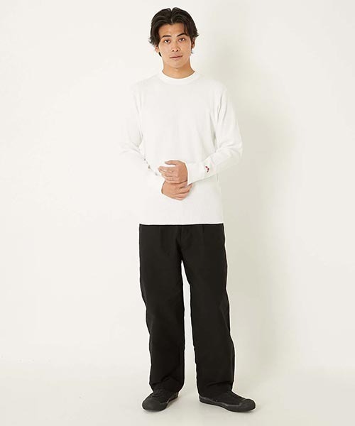 HOLLYWOOD RANCH MARKET(ハリウッドランチマーケット)の「Hanes × HRM EXCLUSIVE エンブロイダリーサーマル 2パックTシャツ(Tシャツ/カットソー・メンズ・ネイビー/ブラック・M/XL/S/XS/L)」の5枚目の写真