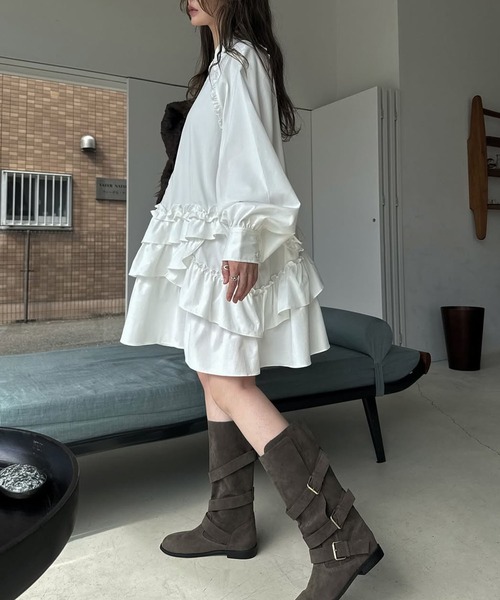WILLFULLY（ウィルフリー）の「asymmetry hem tiered medium OP