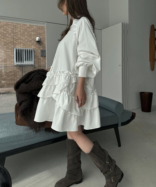 WILLFULLY（ウィルフリー）の「asymmetry hem tiered medium OP