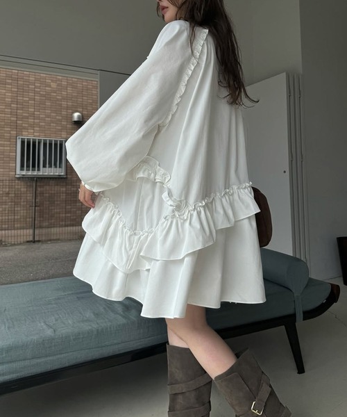 WILLFULLY（ウィルフリー）の「asymmetry hem tiered medium OP