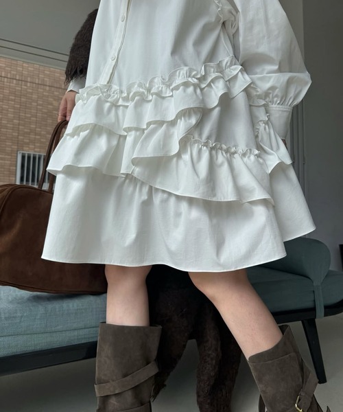 WILLFULLY（ウィルフリー）の「asymmetry hem tiered medium OP