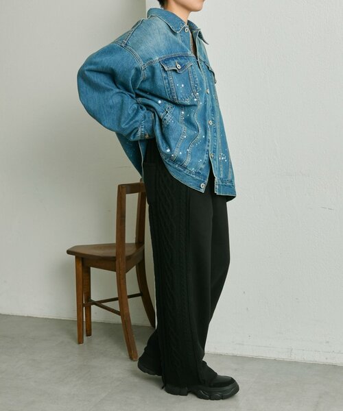 ear PAPILLONNER(イアパピヨネ)の「裏起毛ニットパンツ【SUM1 STYLE】(その他パンツ・レディース・ライトグレー/ブラック・FREE)」の10枚目の写真