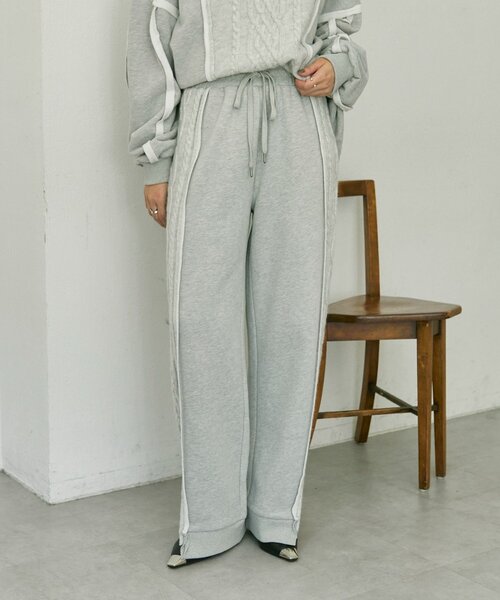 ear PAPILLONNER(イアパピヨネ)の「裏起毛ニットパンツ【SUM1 STYLE】(その他パンツ・レディース・ライトグレー/ブラック・FREE)」の15枚目の写真