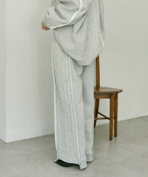 ear PAPILLONNER(イアパピヨネ)の「裏起毛ニットパンツ【SUM1 STYLE】(その他パンツ・レディース・ライトグレー/ブラック・FREE)」の17枚目の写真