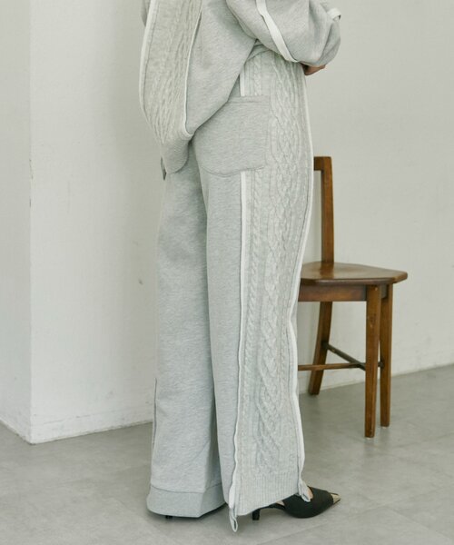 ear PAPILLONNER(イアパピヨネ)の「裏起毛ニットパンツ【SUM1 STYLE】(その他パンツ・レディース・ライトグレー/ブラック・FREE)」の19枚目の写真