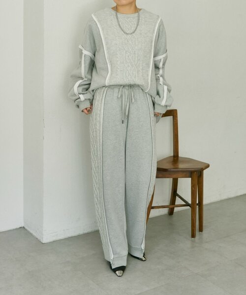 ear PAPILLONNER(イアパピヨネ)の「裏起毛ニットパンツ【SUM1 STYLE】(その他パンツ・レディース・ライトグレー/ブラック・FREE)」の20枚目の写真