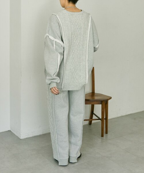 ear PAPILLONNER(イアパピヨネ)の「裏起毛ニットパンツ【SUM1 STYLE】(その他パンツ・レディース・ライトグレー/ブラック・FREE)」の22枚目の写真