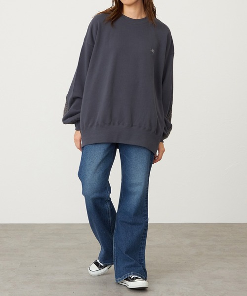 セール】Lee/リー ニットパネルスウェット/袖ニット/ルーズフィット