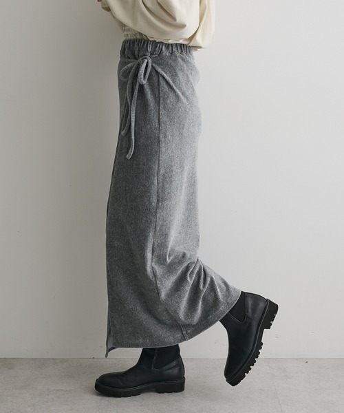 CRAFT STANDARD BOUTIQUE(クラフトスタンダードブティック)の「カットコーデュロイラップ風スカート◆(スカート・レディース・ダークブラウン/杢グレー・FREE)」の14枚目の写真