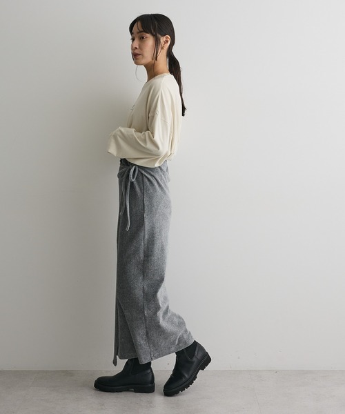 CRAFT STANDARD BOUTIQUE(クラフトスタンダードブティック)の「カットコーデュロイラップ風スカート◆(スカート・レディース・ダークブラウン/杢グレー・FREE)」の17枚目の写真