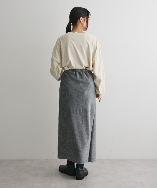CRAFT STANDARD BOUTIQUE(クラフトスタンダードブティック)の「カットコーデュロイラップ風スカート◆(スカート・レディース・ダークブラウン/杢グレー・FREE)」の18枚目の写真
