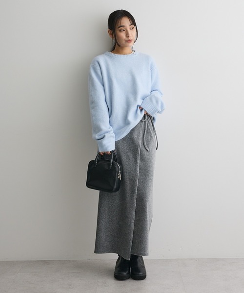 CRAFT STANDARD BOUTIQUE(クラフトスタンダードブティック)の「カットコーデュロイラップ風スカート◆(スカート・レディース・ダークブラウン/杢グレー・FREE)」の19枚目の写真