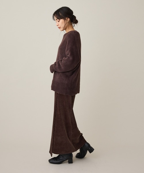 CRAFT STANDARD BOUTIQUE(クラフトスタンダードブティック)の「カットコーデュロイラップ風スカート◆(スカート・レディース・ダークブラウン/杢グレー・FREE)」の7枚目の写真