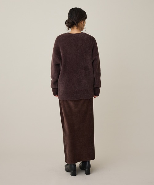 CRAFT STANDARD BOUTIQUE(クラフトスタンダードブティック)の「カットコーデュロイラップ風スカート◆(スカート・レディース・ダークブラウン/杢グレー・FREE)」の8枚目の写真