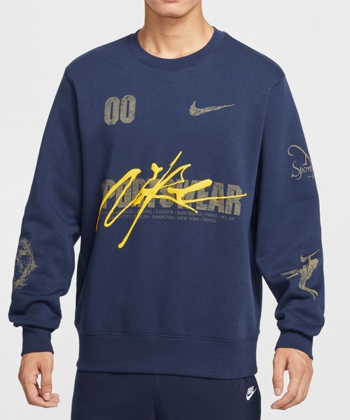 NIKE(ナイキ)の「ナイキ NIKE ナイキ NSW クラブ BB OC 3 プルオーバー L/S クルー(スウェット・メンズ・ブラック/ネイビー・S/M/L/LL/3L)」の1枚目の写真