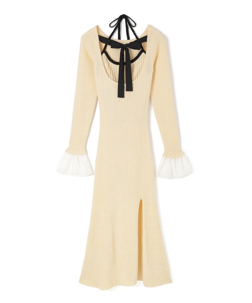 M DOLLY(エムドリー)の「*M DOLLY original* chiffon ribbon luna knit dress/シフォンリボンルナニットドレス(ワンピース・レディース・アイボリー/ブラック・FREE)」の19枚目の写真