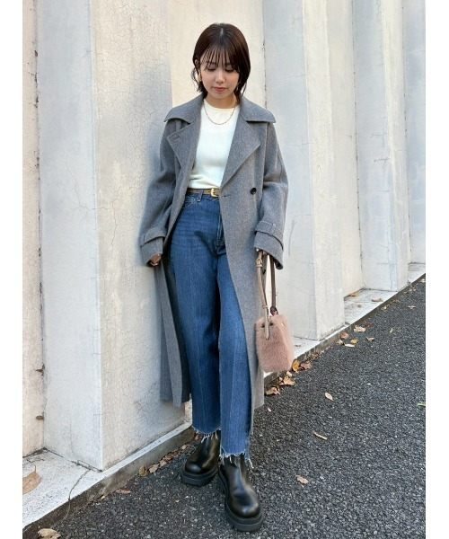 Mila Owen(ミラオーウェン)の「ベルト付きリバーピーコート Mila Owen(ミラオーウェン)の「ベルト付きリバーピーコート
