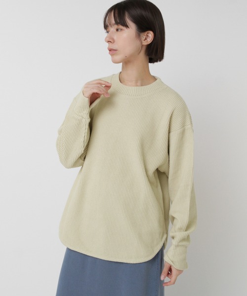 RNA-N(アールエヌエーエヌ)の「M2564 Wフェイスリブプルオーバー(Tシャツ/カットソー・レディース・ブラック/チャコール/イエロー・FREE)」の4枚目の写真