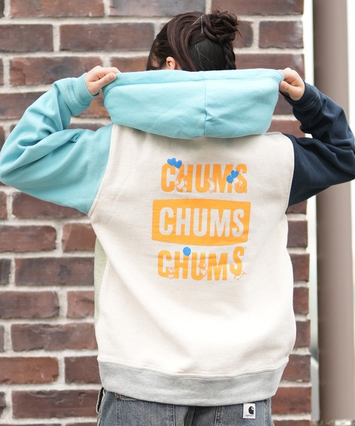 CHUMS（チャムス）の「CHUMS/チャムス ジップアップ パーカー スウェット フーディー バックプリント 裏起毛 LOVE BALLOON ZIP PARKA CH00-1541（パーカー・レディース・ナチュラル/ベージュ系その他/グリーン系その他/ネイビー・S/M/L）」の2枚目の写真