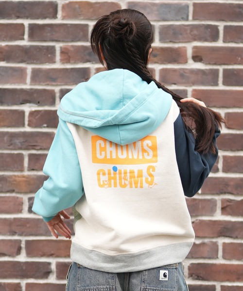 CHUMS（チャムス）の「CHUMS/チャムス ジップアップ パーカー スウェット フーディー バックプリント 裏起毛 LOVE BALLOON ZIP PARKA CH00-1541（パーカー・レディース・ナチュラル/ベージュ系その他/グリーン系その他/ネイビー・S/M/L）」の13枚目の写真