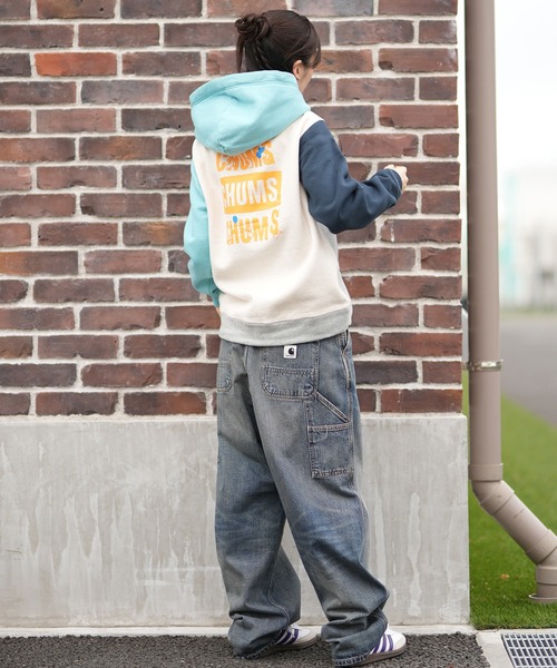 CHUMS（チャムス）の「CHUMS/チャムス ジップアップ パーカー スウェット フーディー バックプリント 裏起毛 LOVE BALLOON ZIP PARKA CH00-1541（パーカー・レディース・ナチュラル/ベージュ系その他/グリーン系その他/ネイビー・S/M/L）」の16枚目の写真
