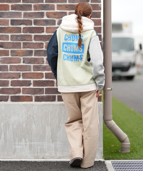 CHUMS（チャムス）の「CHUMS/チャムス ジップアップ パーカー スウェット フーディー バックプリント 裏起毛 LOVE BALLOON ZIP PARKA CH00-1541（パーカー・レディース・ナチュラル/ベージュ系その他/グリーン系その他/ネイビー・S/M/L）」の22枚目の写真