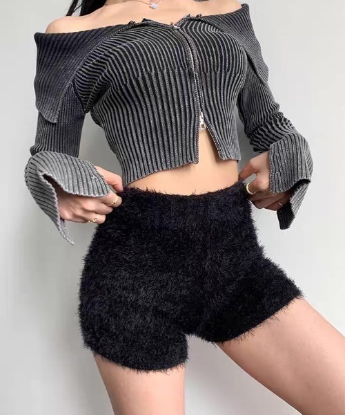 almo(アルモ)の「【LAMPOON】シャギーニットショーツ(その他パンツ・レディース・ホワイト/ブラック・SMALL/MEDIUM/LARGE)」の2枚目の写真
